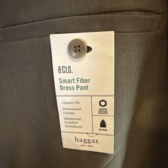 BIG & TALL Men’s Haggar Smart Fiber Dress Slacks 44 X 34 NWT - Picture 6 of 8